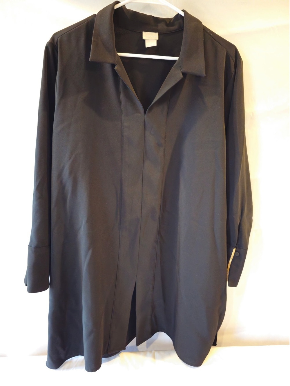 Chico's Black Long Sleeve Button-Up Blouse Size 2 (US 12/14)
